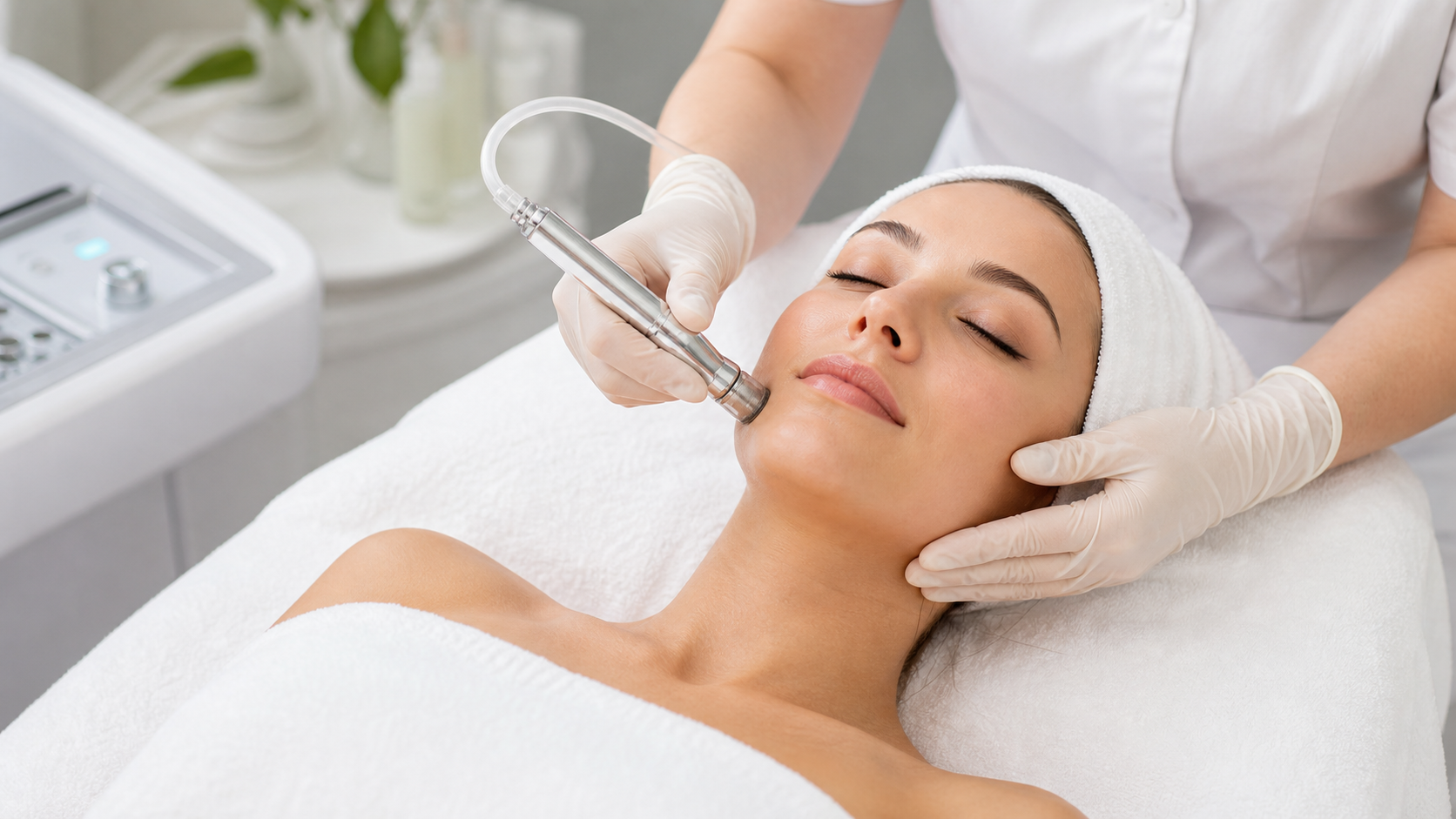 Professional microdermabrasion treatment